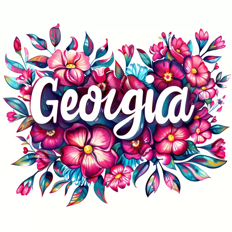 Georgia hand painted flowers watercolor flower bouquet colorful flowers natural elements