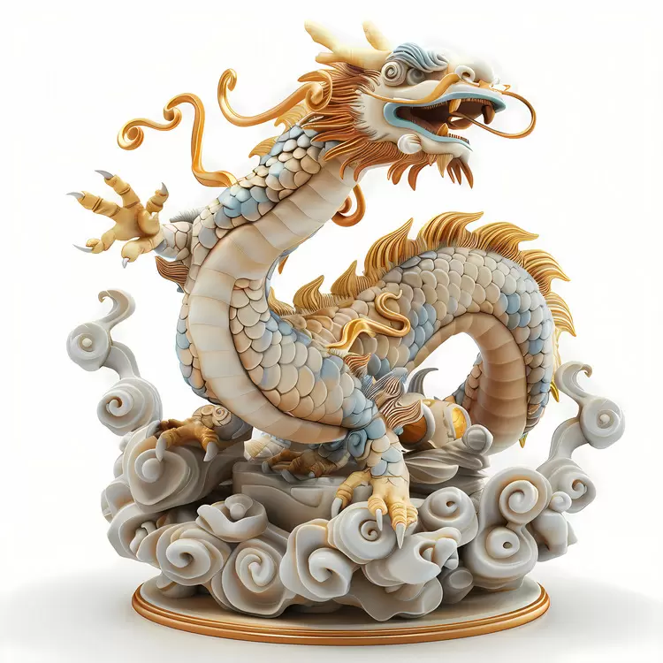 statue blue chinese mythical creature ancient