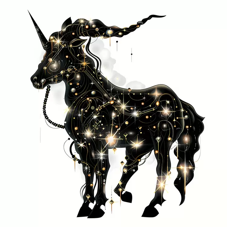 magical creatures art shining constellations starry digital drawing