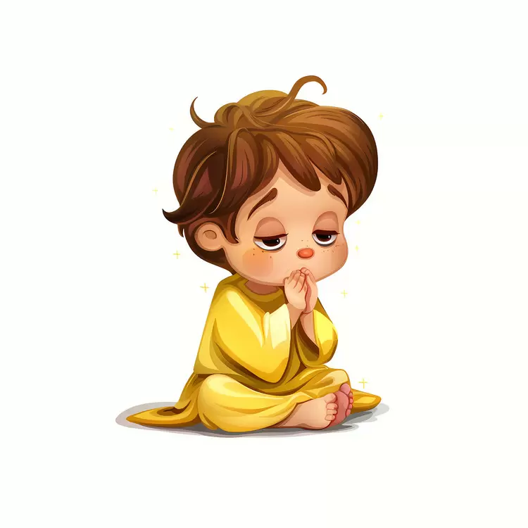 child sitting down child with long hair cute child Baptism child in yellow dress