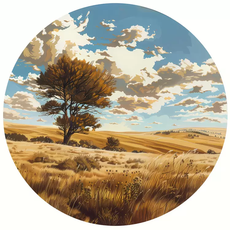 hue landscape grass sun tree