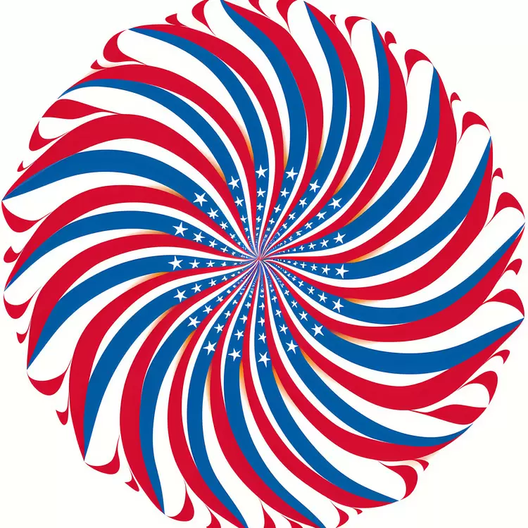 stars and stripes spiral patriotic red white and blue circle