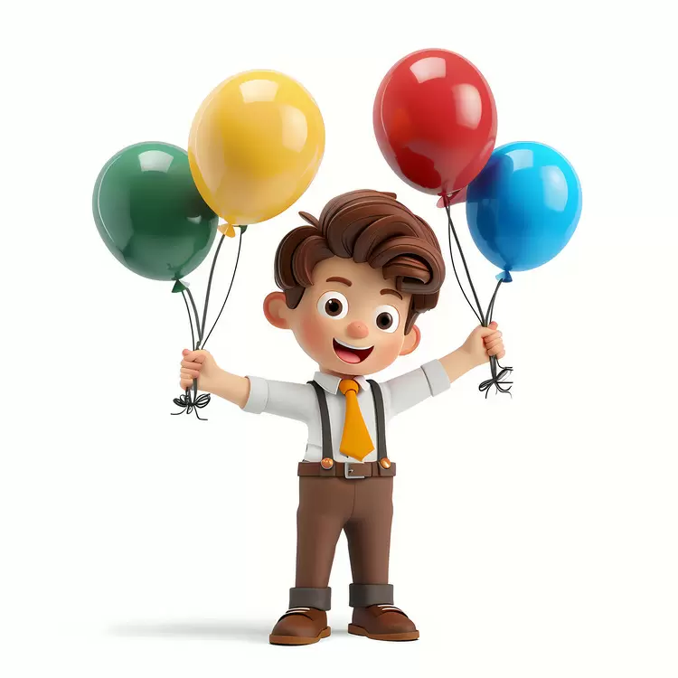 young man Childrens Day digital illustration 3D rendering playful