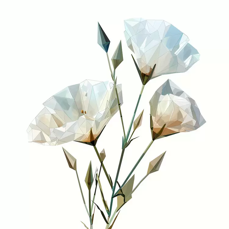 Painting White Vibrant Botanical Flowers