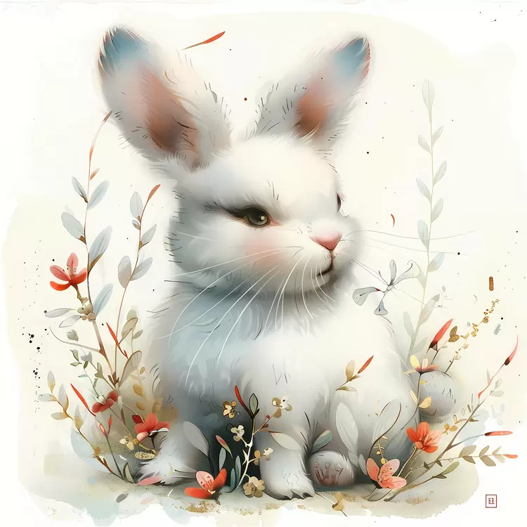 Butterflies Animal Chinese Zodiacs Rabbit Flowers