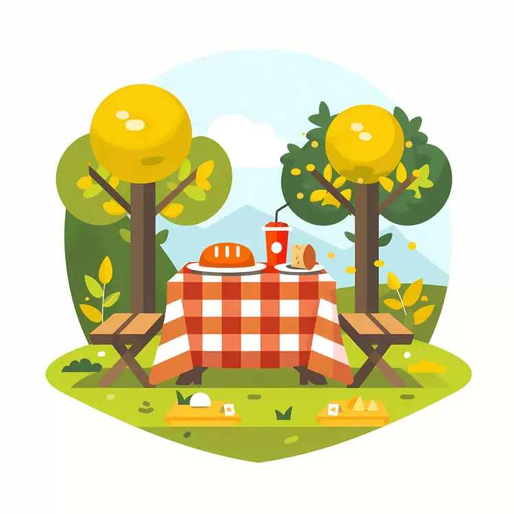napkin red checkered cloth cup of tea picnic spot