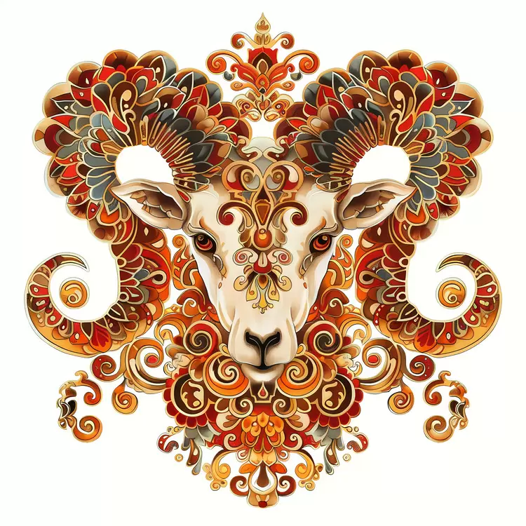 Intricate Aries ornate Artistic Flowery