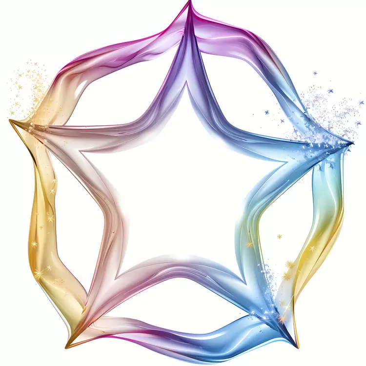 artistic pattern vapor swirl liquid color star design shaped frame