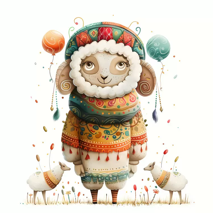 sheep animated goat cartoon colorful