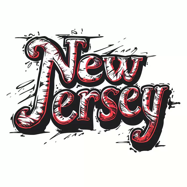 New Jersey calligraphy graffiti text hand-drawn letters art deco