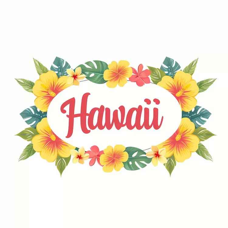 hawaiian flowers lei design island theme vintage hawaiian design