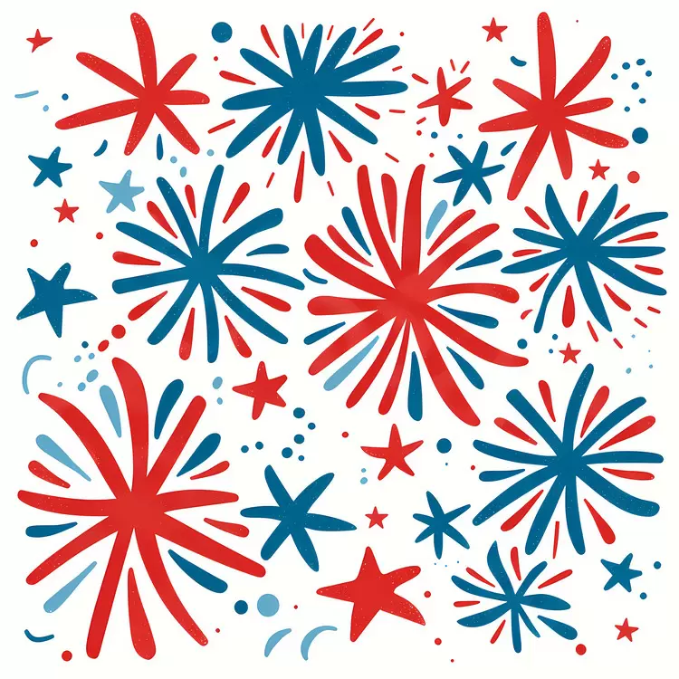 patriotic fireworks party joy red white blue