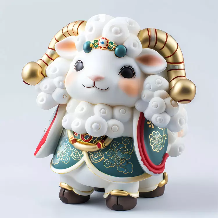 Chinese Zodiacs sheep intricate design ornate clothing animal