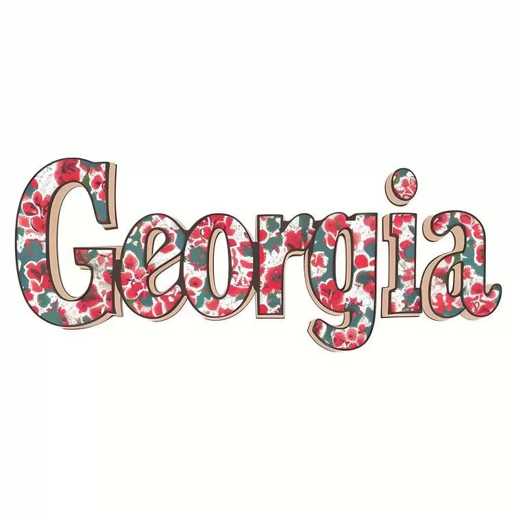 Georgia nature artistic red and green typography