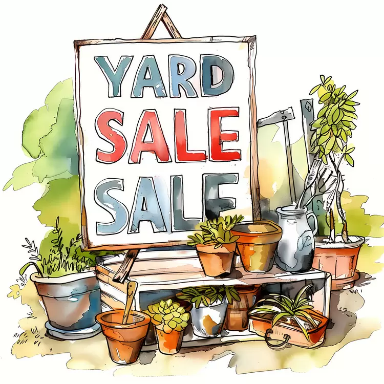 vintage ad retro plants advertising YARD SALE