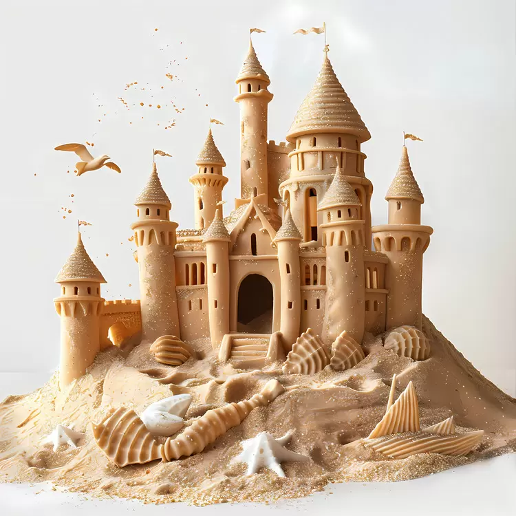 sand art ocean seashells sand sculpture on the beach