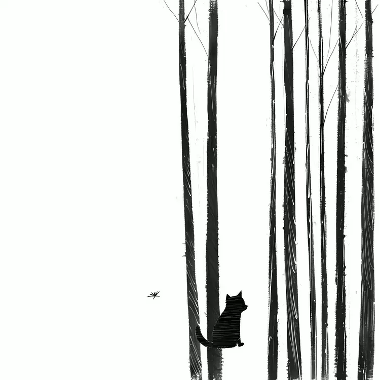 woodlands enigmatic imaginative cat surreal