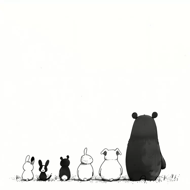 bear rabbit teamwork penguin cat