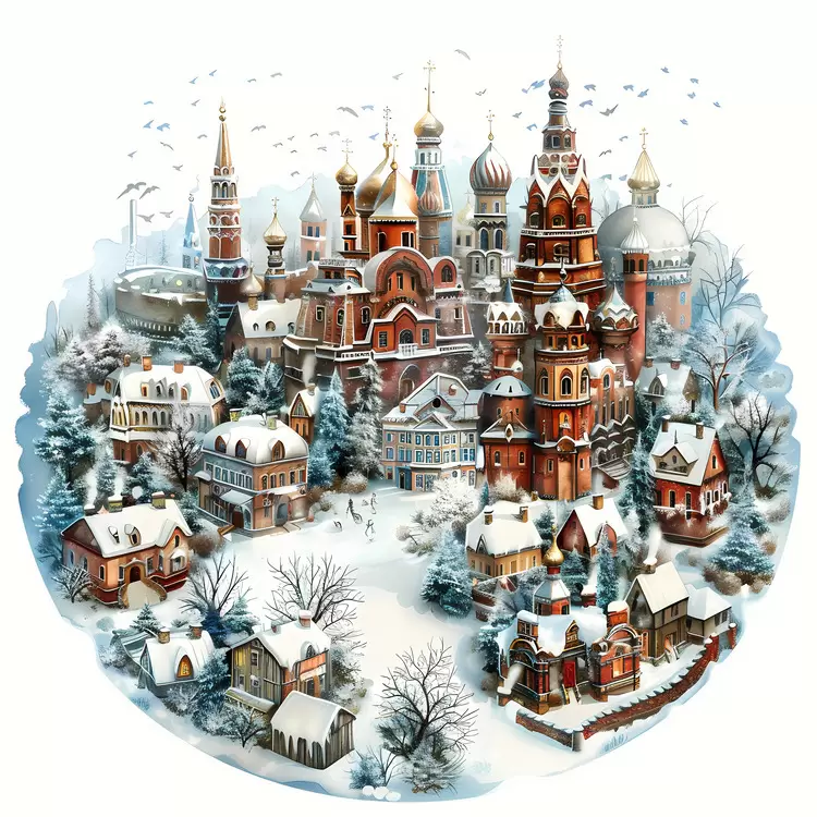 winter wonderland winter scene snowy landscape russian architecture