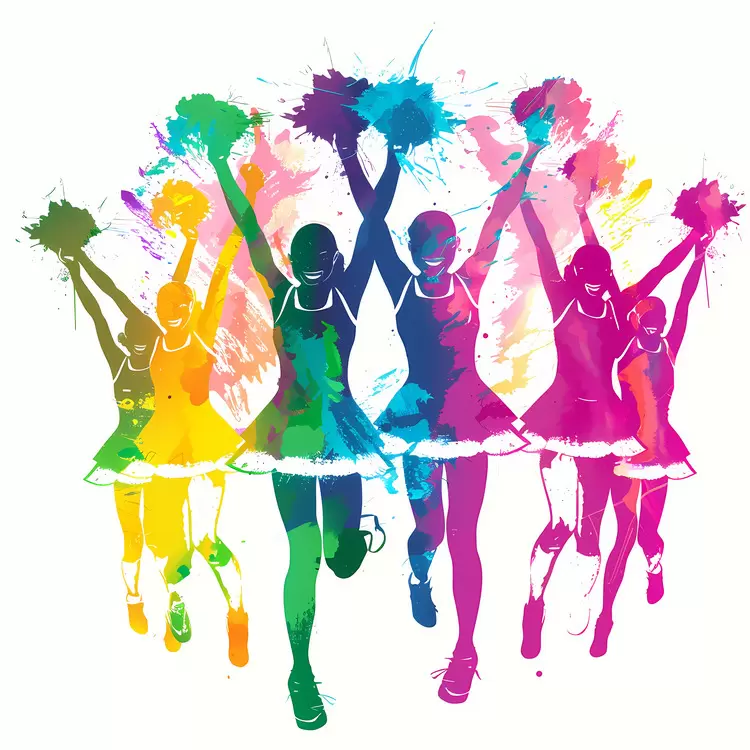 Squad dancing exuberant happy dynamic