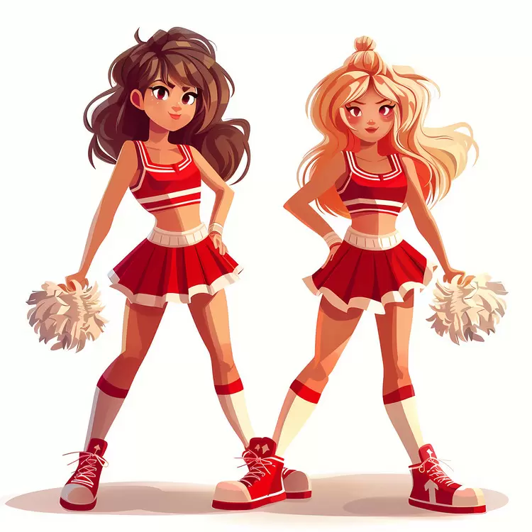 Red and white Cheerleading Athletic Dynamic Energetic