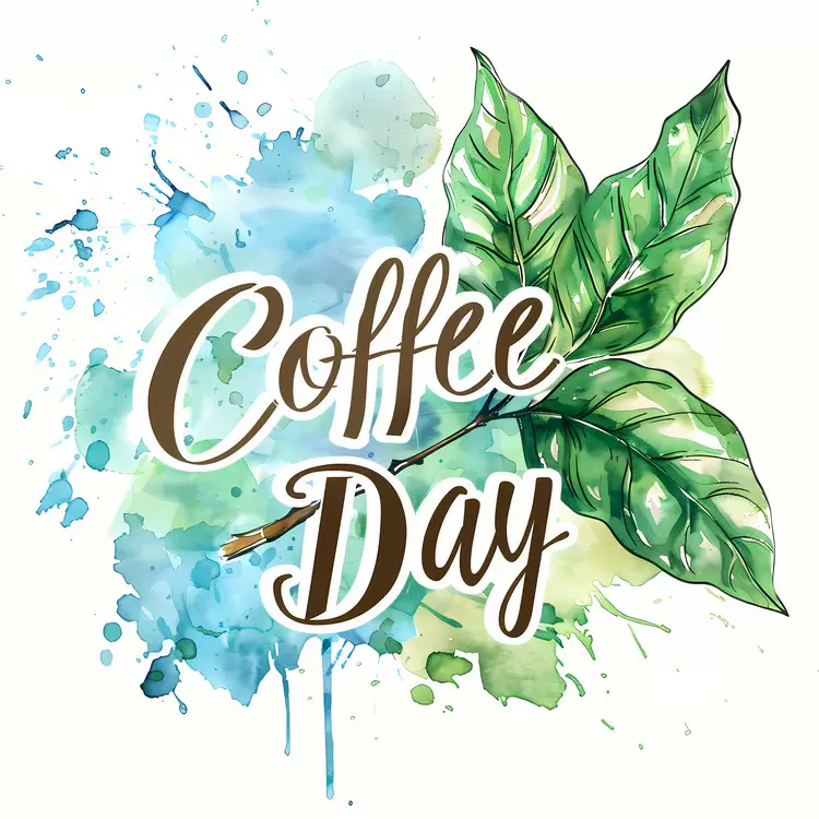 watercolor art nature International Coffee Day plant life spring greenery