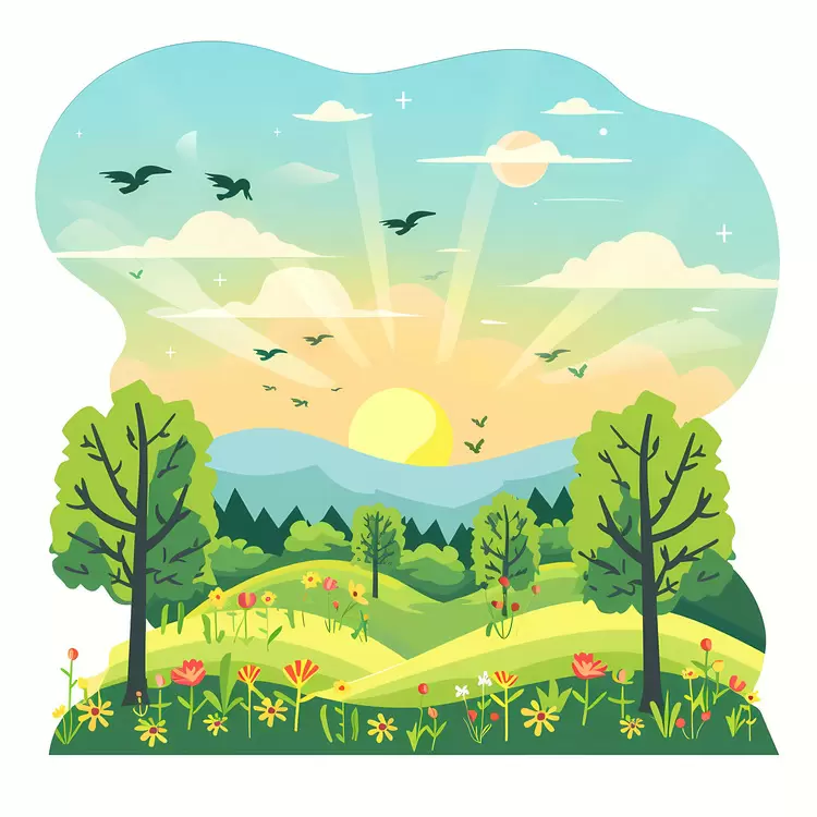 summer morning nature sunset landscape sky