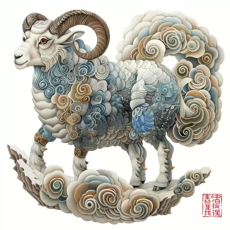 animal wool fold hand painted sky