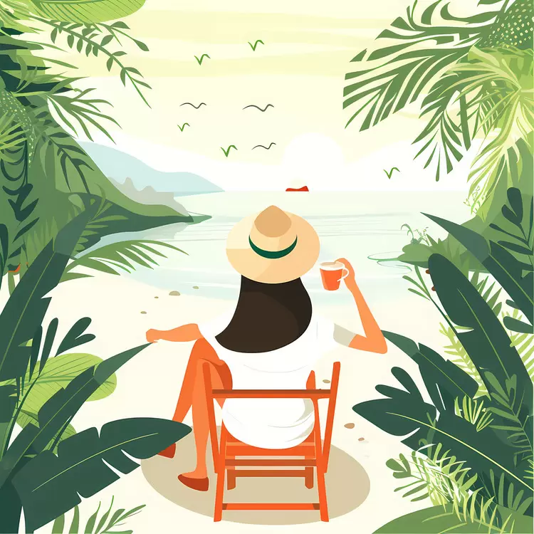 waves tropical hammock summer morning sea