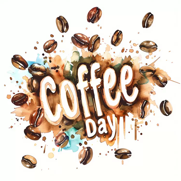 brush strokes grungy splatters hand-drawn International Coffee Day