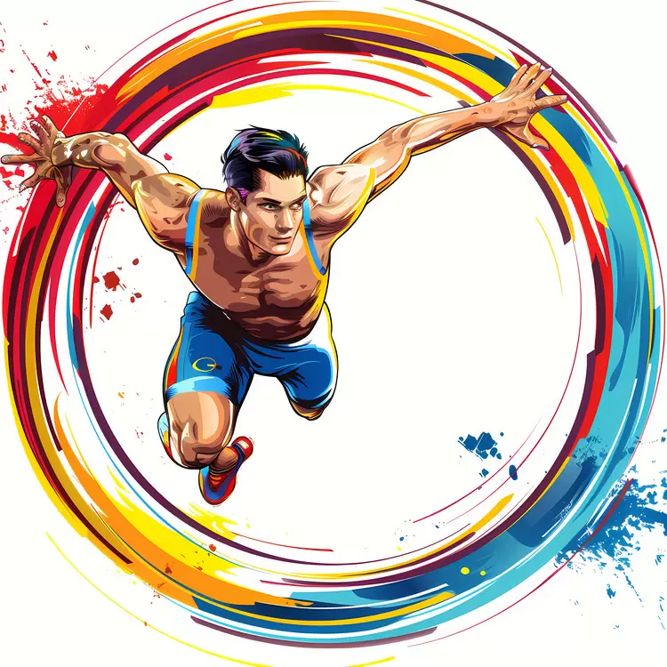 swirling paint brushes lively vibrant energetic colorful