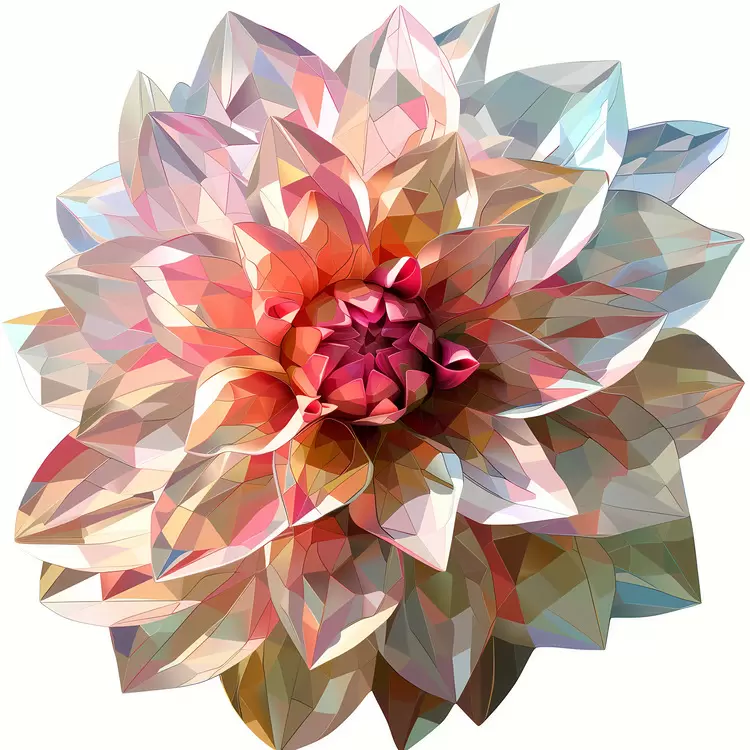 Painted Pink Flower Abstract Dahlia