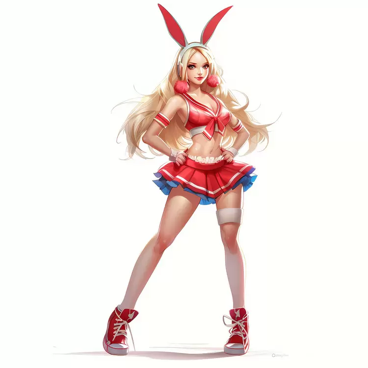 blue eyes bunny tail white stockings white socks bunny ears
