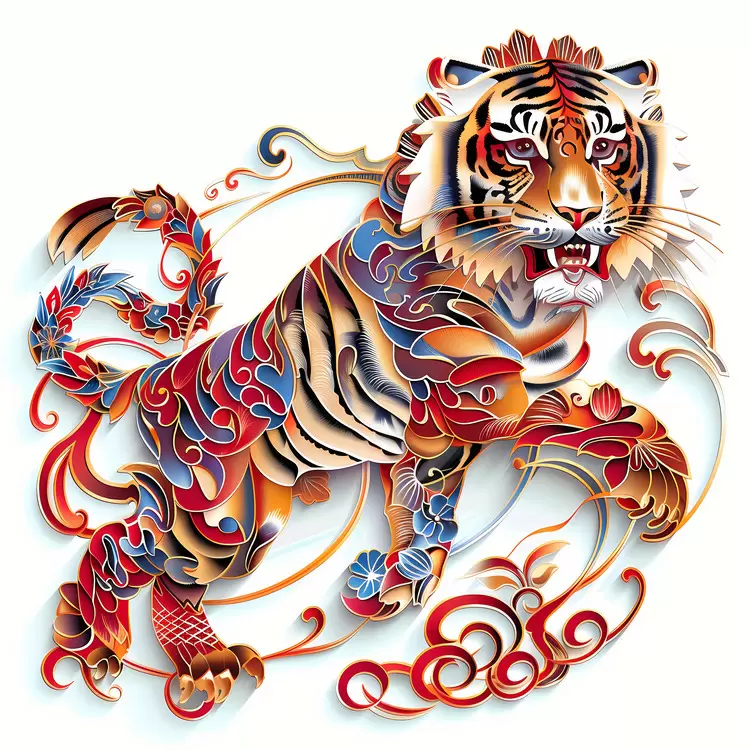 colorful digital painting chinese zodiac symbolism decorative