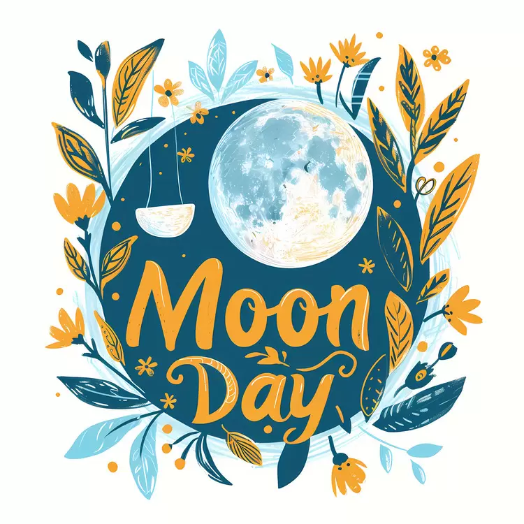 yellow purple moon blue wreath