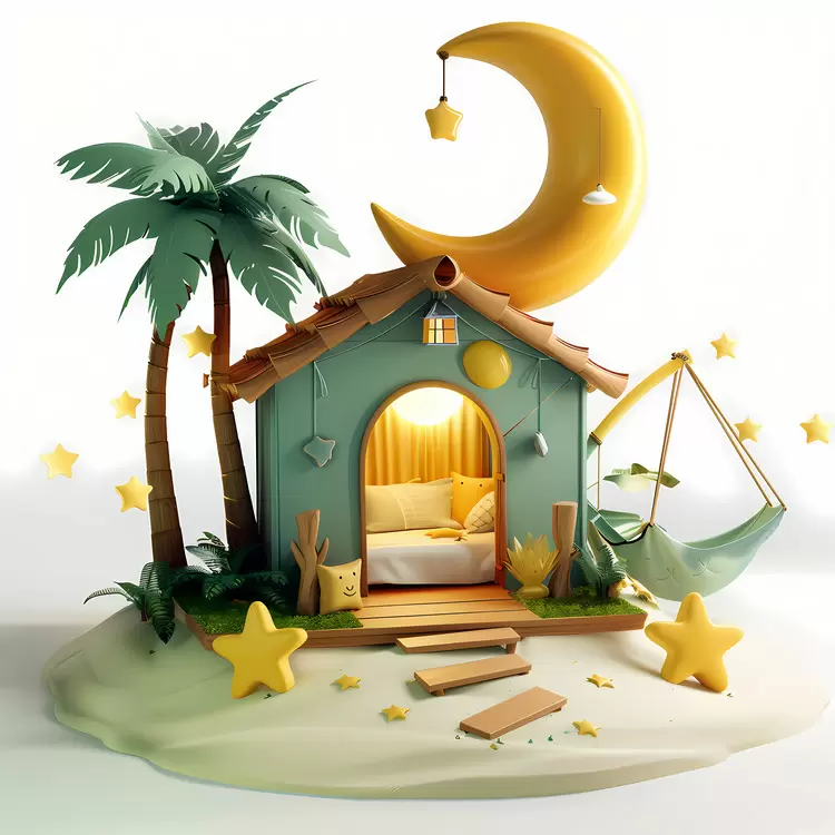 childish kids room playful summer night crib