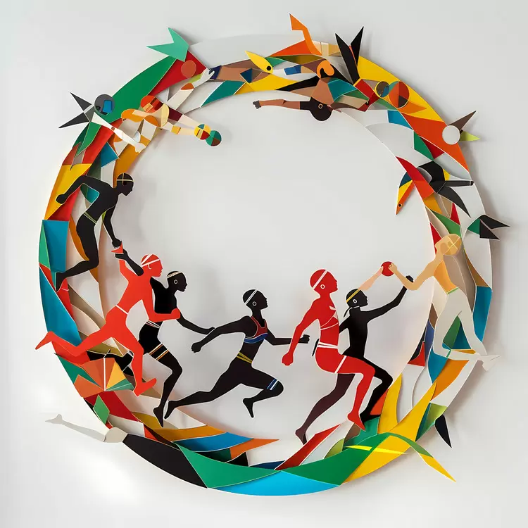 frame running figures pop art colorful
