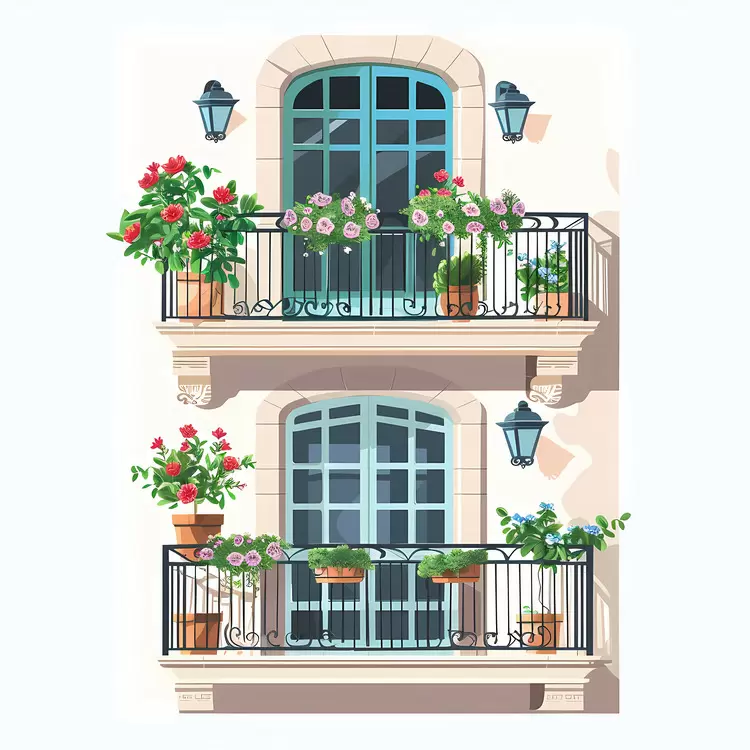 greenery vases flowers plants balconies