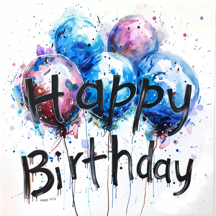 Artistic Celebration Happy Birthday Colorful