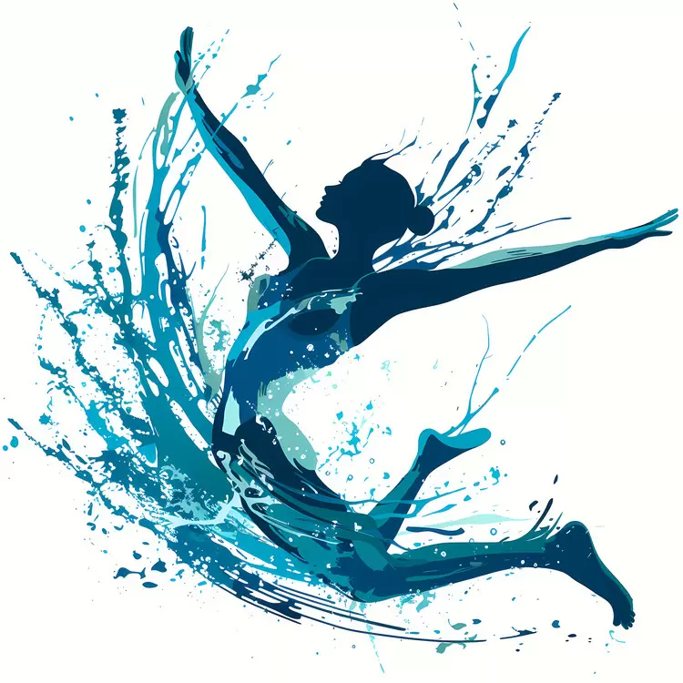 dynamic movement energetic mood gymnast action pose splash