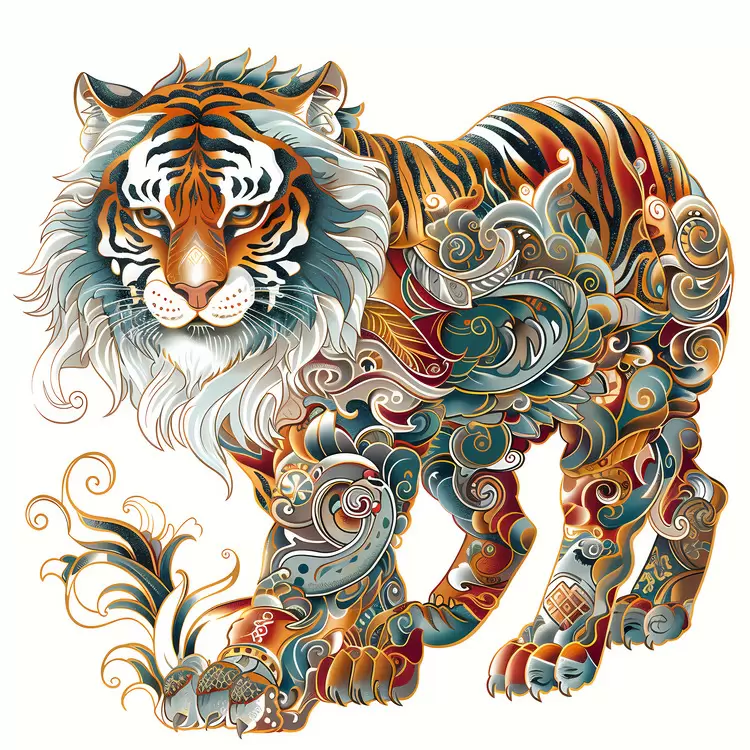 tiger animal wildlife print vector