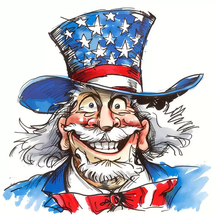 cartoon caricature 4th Of July patriotic hat
