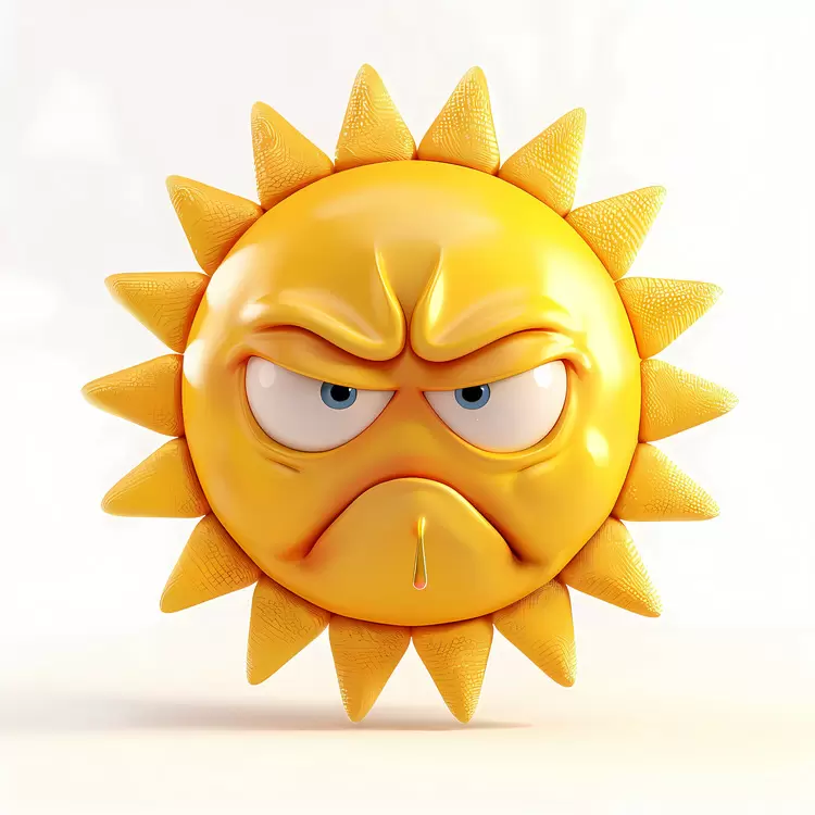 sun Cartoon Yellow Frown