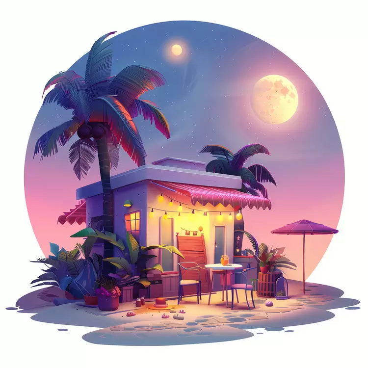 Building Night Chairs Ocean Lights