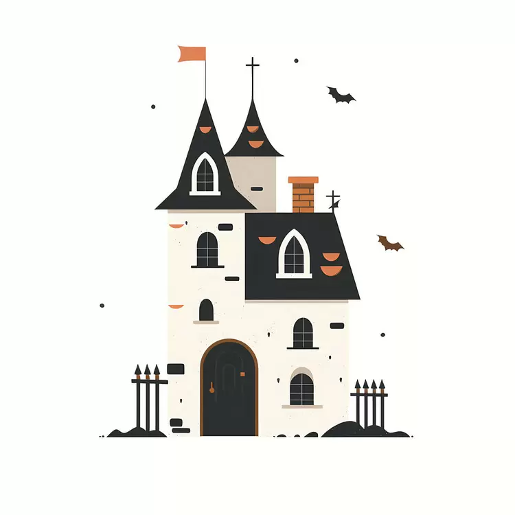 Frightening fortress Spooky house Creepy dwelling Haunted mansion Menacing mansion