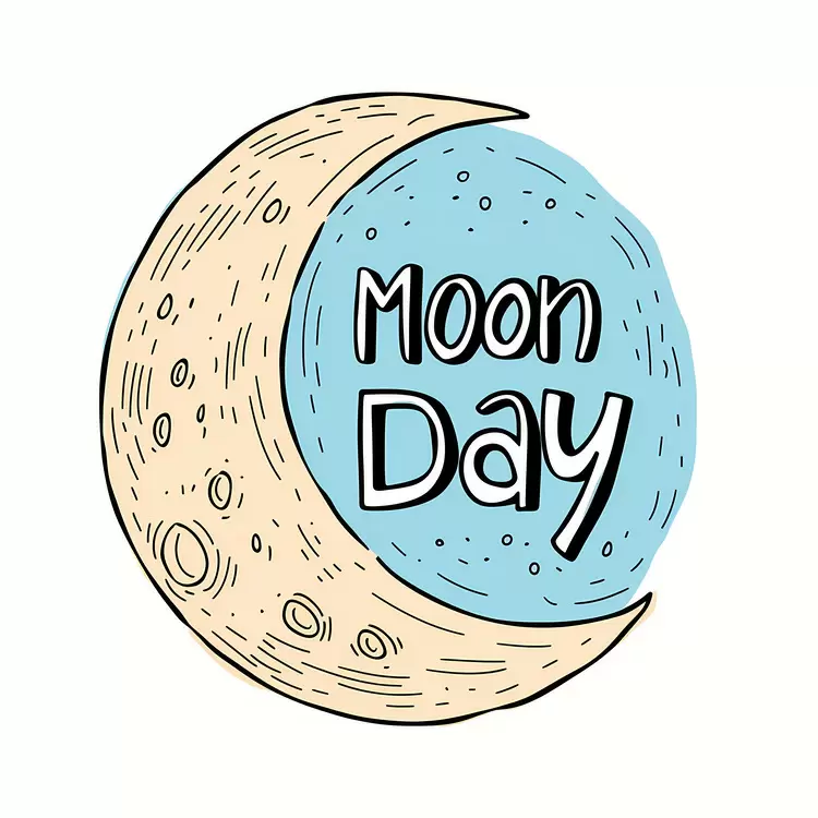 ink vector blue.Please describe   with the following phrases Moon Day