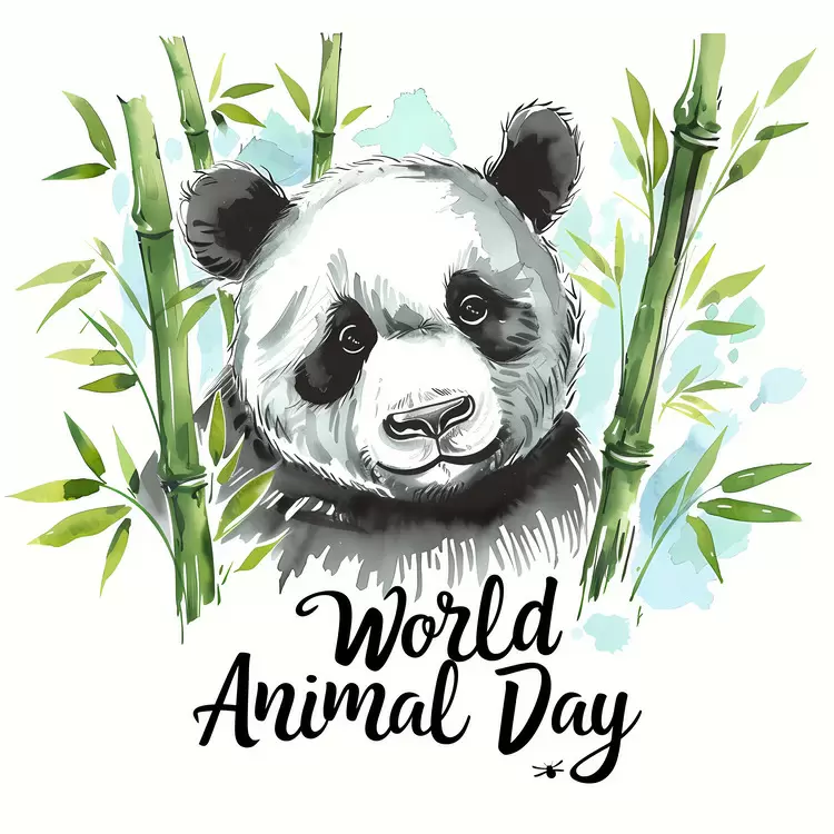 animal greenery watercolor painting pandas bamboo forest