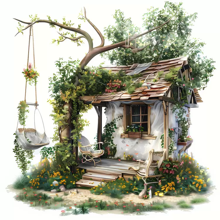 Nature Flower beds Trees Tree swing Outdoors