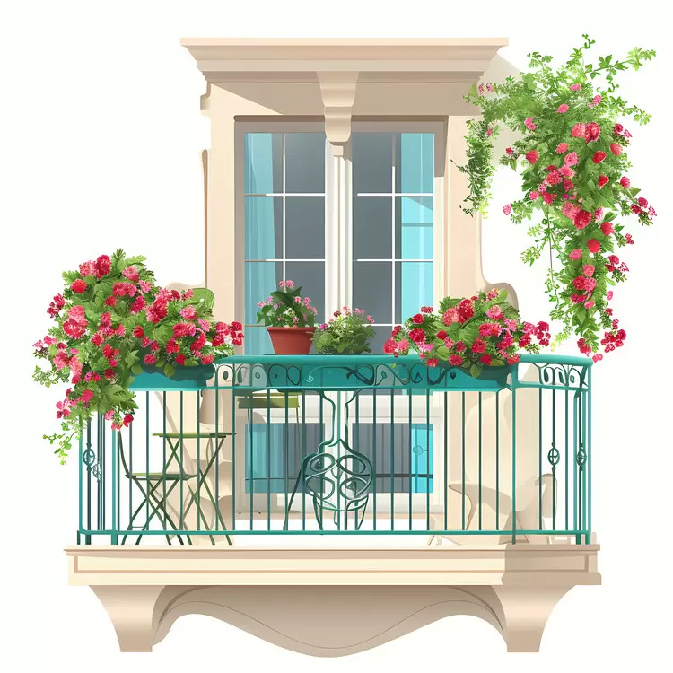 terrace pots greenery plants french style