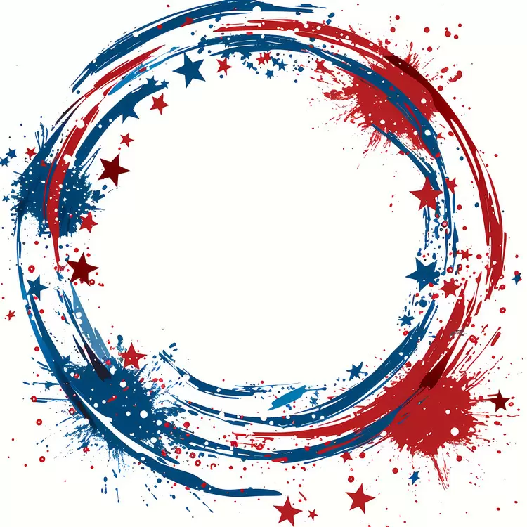 bubble splattered wavy lines whirl 4th of July